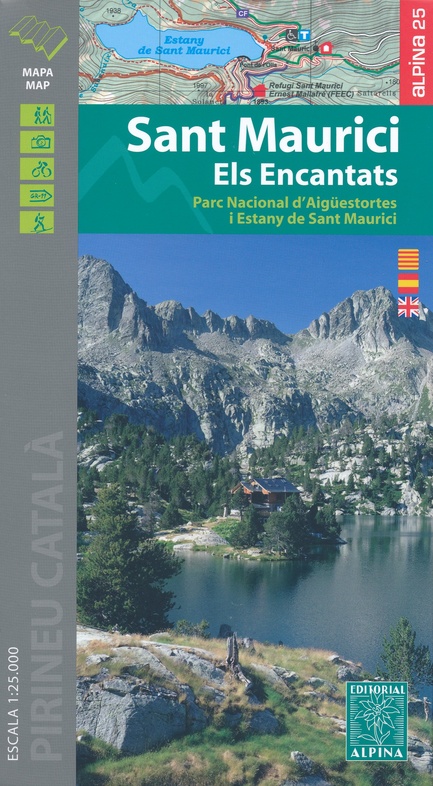 wandelkaart Sant Maurici, Els Encantats (English) 1:25.000 9788480908603  Editorial Alpina   Wandelkaarten Spaanse Pyreneeën