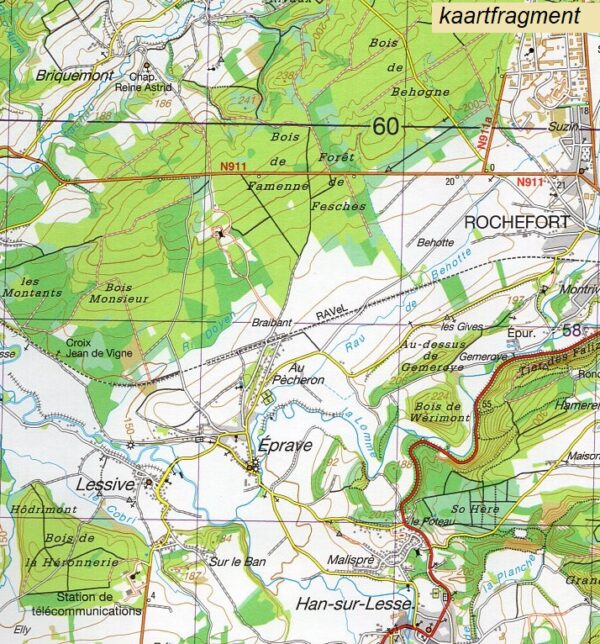 NGI-59  Saint-Hubert (topografische kaart 1:50.000) 9789462355248  NGI Belgie 1:50.000  Wandelkaarten Wallonië (Ardennen)