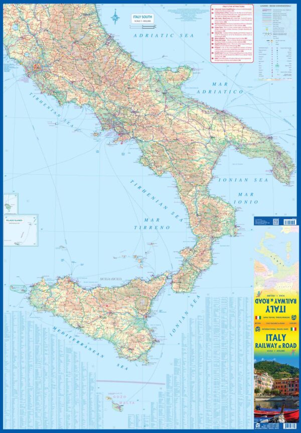 ITM Italy Ralway & Road Map | spoorwegenkaart Italië 1:850.000 9781771293662  International Travel Maps   Landkaarten en wegenkaarten Italië