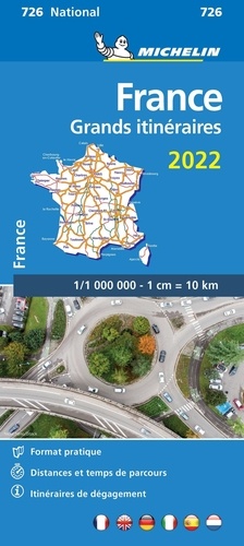 726 Grands Itinéraires France 1:1.000.000 2022 9782067254879  Michelin Michelinkaarten Jaaredities  Landkaarten en wegenkaarten Frankrijk