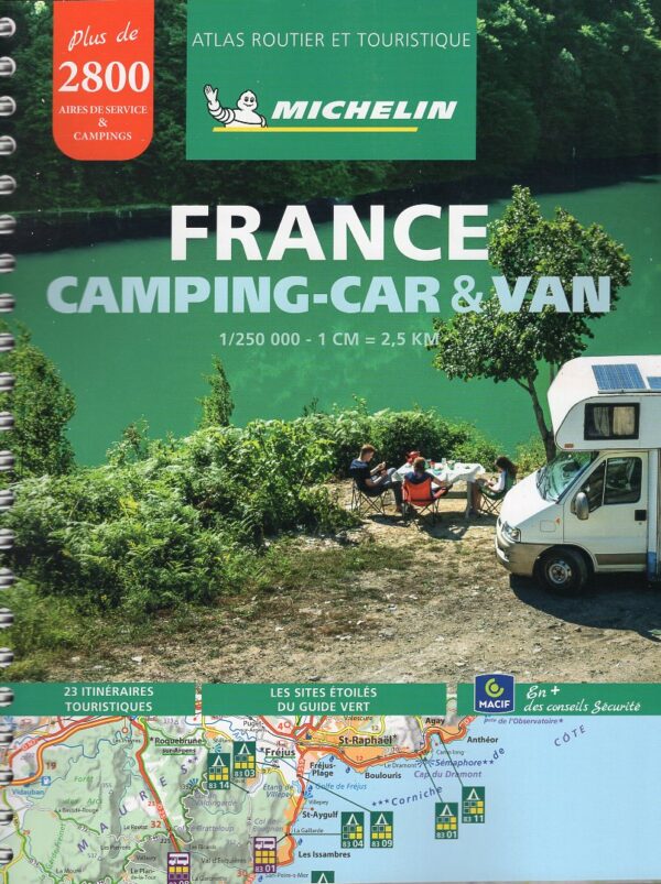 Frankrijk Wegenatlas 1/200.000 camping/car, camper 9782067255036  Michelin Wegenatlassen  Op reis met je camper, Wegenatlassen Frankrijk