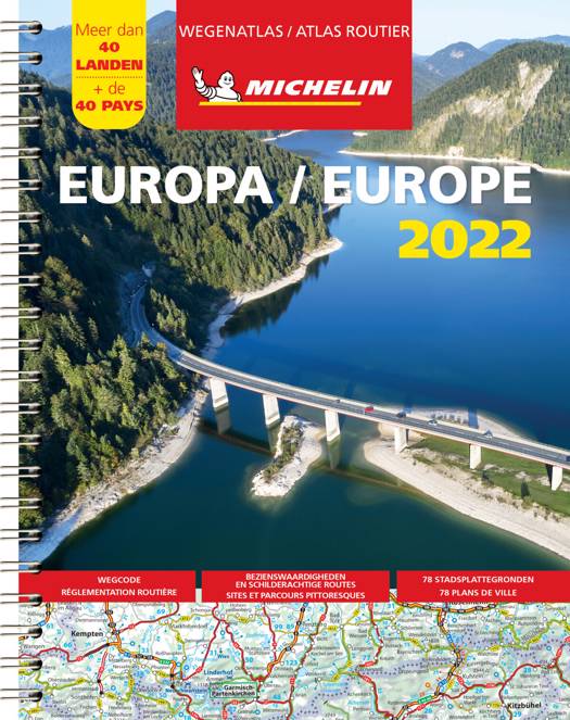 136 Europa Wegenatlas 2022 (spiraalband) 9782067255050  Michelin Wegenatlassen  Wegenatlassen Europa
