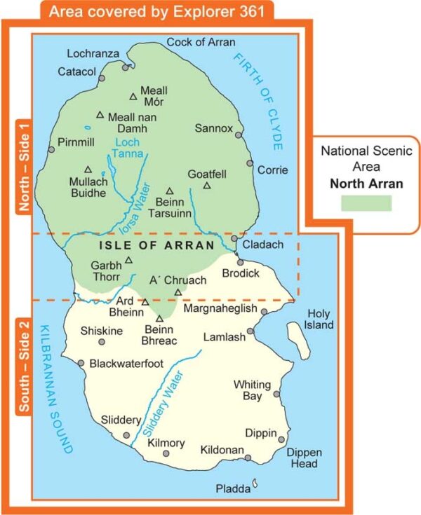 EXP-361 Isle of Arran 1:25.000 | wandelkaart 1:25.000 9780319263914  Ordnance Survey Explorer Maps 1:25t.  Wandelkaarten Skye & the Western Isles