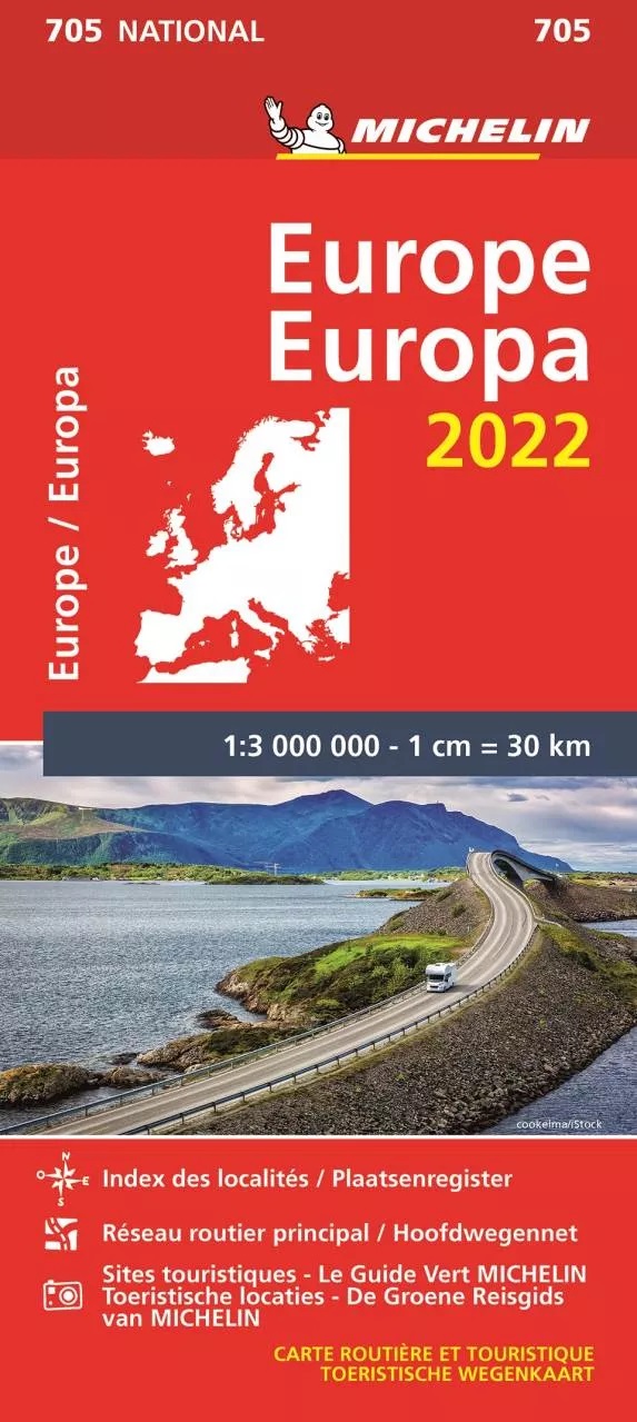 705 Europa 1:3.000.000 - 2022 9782067254848  Michelin Michelinkaarten Jaaredities  Landkaarten en wegenkaarten Europa