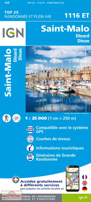 wandelkaart 1116ET St-Malo, Dinard, Dinan 1:25.000 9782758551799  IGN IGN 25 Bretagne  Wandelkaarten Bretagne
