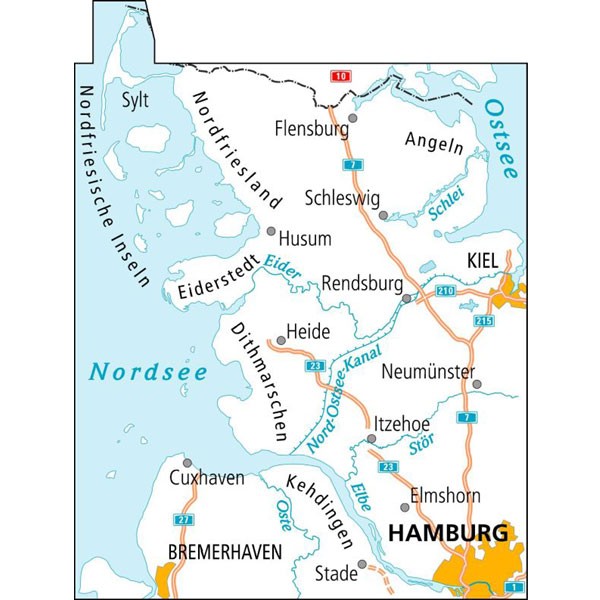 ADFC-01 Nordfriesland/Schleswig | fietskaart 1:150.000 9783969900895  ADFC / BVA Radtourenkarten 1:150.000  Fietskaarten Sleeswijk-Holstein