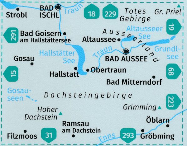 wandelkaart KP-20 Dachstein-Südl. Salzkammergut | Kompass 9783991213840  Kompass Wandelkaarten Kompass Oostenrijk  Wandelkaarten Salzburger Land & Stiermarken