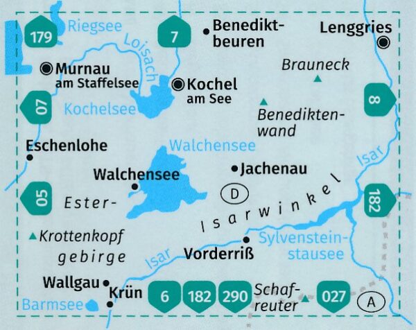 Kompass wandelkaart KP-06  Walchensee, Kochelsee 1:25.000 9783991215547  Kompass Wandelkaarten Kompass Oberbayern  Wandelkaarten Beierse Alpen