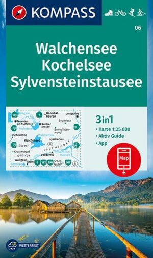 Kompass wandelkaart KP-06  Walchensee, Kochelsee 1:25.000 9783991215547  Kompass Wandelkaarten Kompass Oberbayern  Wandelkaarten Beierse Alpen