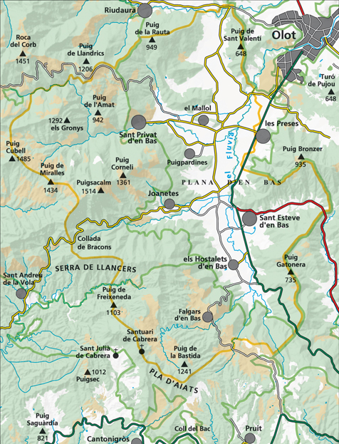 wandelkaart La Vall d'en Bas i les Preses, Alats, Puigsacalm 1:15.000 9788480909075  Editorial Alpina   Wandelkaarten Spaanse Pyreneeën