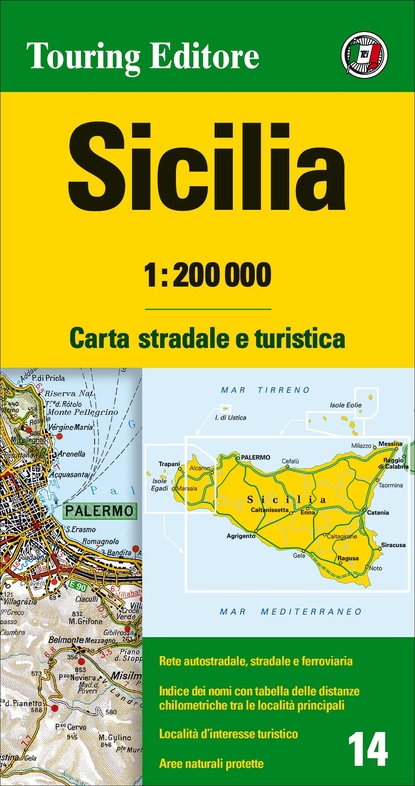 TCI-14  Sicilia 1:200.000 9788836576425  TCI Italië Wegenkaarten  Landkaarten en wegenkaarten Sicilië