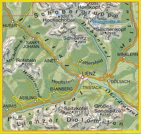 TAB-074 Schobergruppe, Iseltal, Lienzer Dolomiten wandelkaart 1:25.000 9788883151279  Tabacco Tabacco 1:25.000 Oostenrijk  Wandelkaarten Osttirol