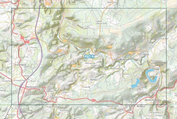 NGI-49/7-8  Harzé-La Gleize, Stoumont | topografische wandelkaart 1:25.000 9789462354913  Nationaal Geografisch Instituut NGI Wallonië 1:25.000  Wandelkaarten Wallonië (Ardennen)