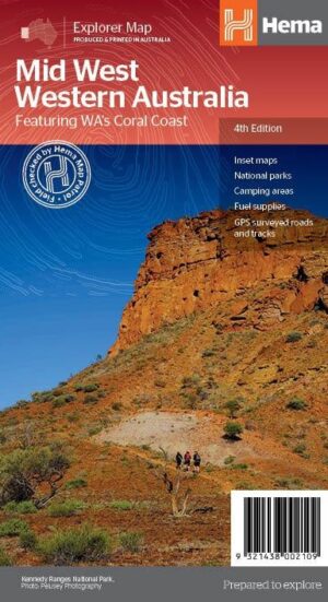 Mid West, Western Australia 1:1,250.000 9321438002109  Hema Maps   Landkaarten en wegenkaarten Australië