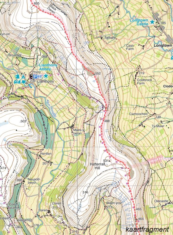 Offa's Dyke Map | wandelkaart 1:40.000 9781851376193  Harvey Maps   Meerdaagse wandelroutes, Wandelkaarten Wales
