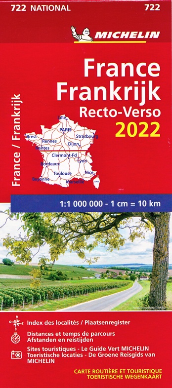 722 Frankrijk recto-verso 1:1m. 2022 9782067254985  Michelin   Landkaarten en wegenkaarten Frankrijk
