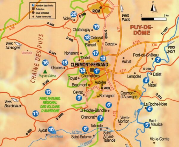 wandelgids Clermont-Ferrand autour à pied Puy-de-Dôme 9782844665645  Chamina Guides de randonnées  Wandelgidsen Auvergne