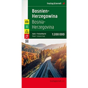 Bosnië-Herzegovina| autokaart, wegenkaart 1:200.000 9783707916638  Freytag & Berndt   Landkaarten en wegenkaarten Servië, Bosnië-Hercegovina, Kosovo