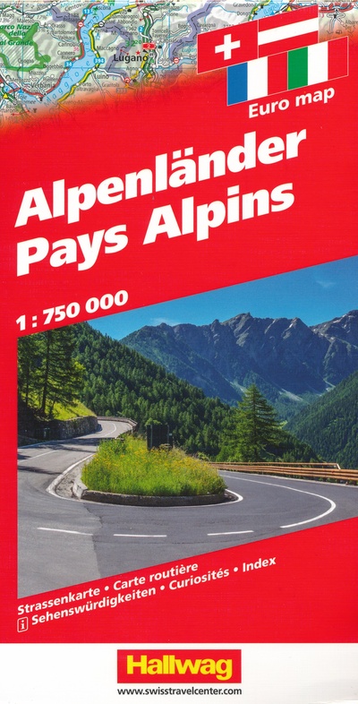 Alpen 1:750.000 9783828309692  Hallwag   Landkaarten en wegenkaarten Zwitserland en Oostenrijk (en Alpen als geheel)