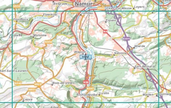 NGI-47/7-8  Profondeville / Namur Sud | topografische wandelkaart  1:25.000 9789462353749  Nationaal Geografisch Instituut NGI Wallonië 1:25.000  Wandelkaarten Wallonië (Ardennen)