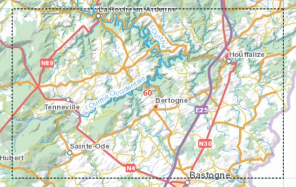 NGI-60  La Roche-en-Ardenne (topografische kaart 1:50.000) 9789462354609  NGI Belgie 1:50.000  Wandelkaarten Wallonië (Ardennen)