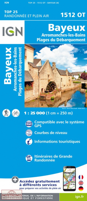 wandelkaart 1512OT Bayeux, Port-en-Bessin 1:25.000 9782758552048  IGN IGN 25 Normandië  Wandelkaarten Normandië