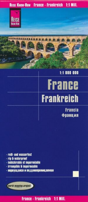 Frankrijk landkaart, wegenkaart 1:1.000.000 9783831774418  Reise Know-How Verlag WMP, World Mapping Project  Landkaarten en wegenkaarten Frankrijk