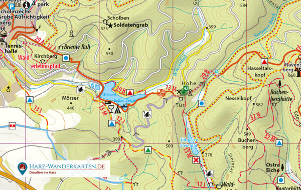 Der Harz in 4 Teilen  - set van 4 wandelkaarten 1:30.000 9783945974049  Harzklub Wetterfest  Wandelkaarten Harz