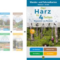 Der Harz in 4 Teilen  - set van 4 wandelkaarten 1:30.000 9783945974049  Harzklub Wetterfest  Wandelkaarten Harz