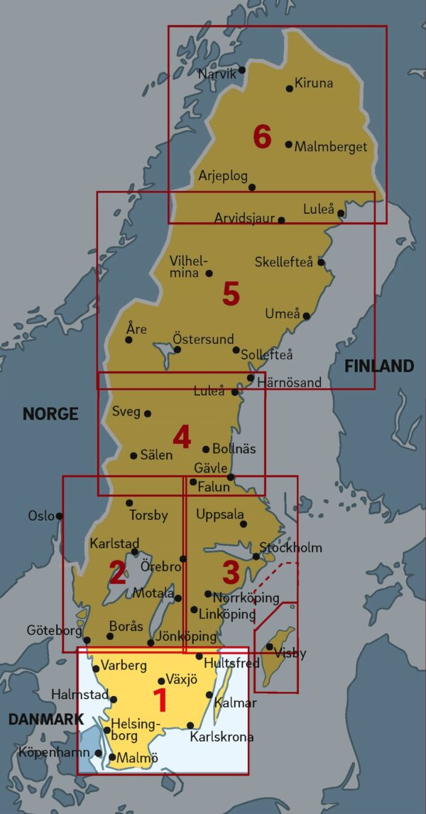 SE-1  Södra Götaland 1:250.000 9789189427051  Kartförlaget - Lantmäteriet Bil- och Turistkarta  Landkaarten en wegenkaarten Zuid-Zweden