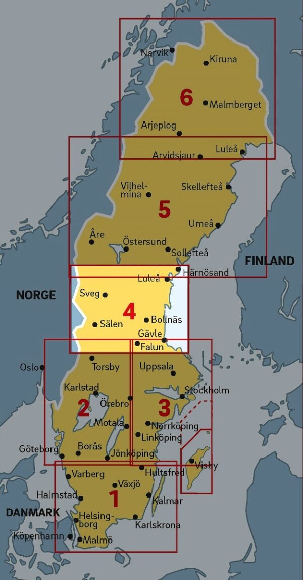 SE-4  Norra Svealand, Södra Norrland 1:250.000 9789189427082  Kartförlaget - Lantmäteriet Bil- och Turistkarta  Landkaarten en wegenkaarten Midden Zweden