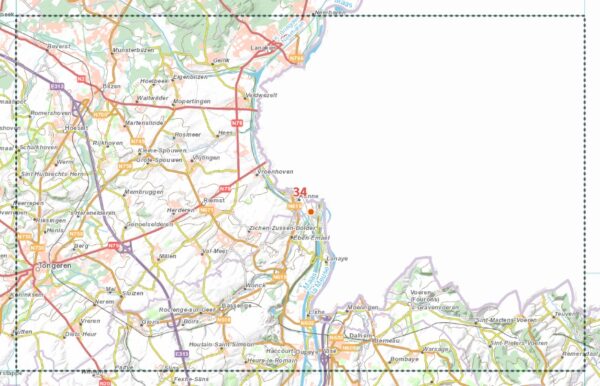 NGI-34  Tongeren (topografische kaart 1:50.000) 9789462355637  Nationaal Geografisch Instituut NGI Vlaanderen  Santiago de Compostela, Wandelkaarten Antwerpen & oostelijk Vlaanderen