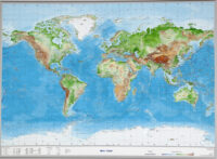 Reliëfkaart van de wereld, met aluminium frame (1:53mln.) 4280000664365  Georelief   Wandkaarten Wereld als geheel