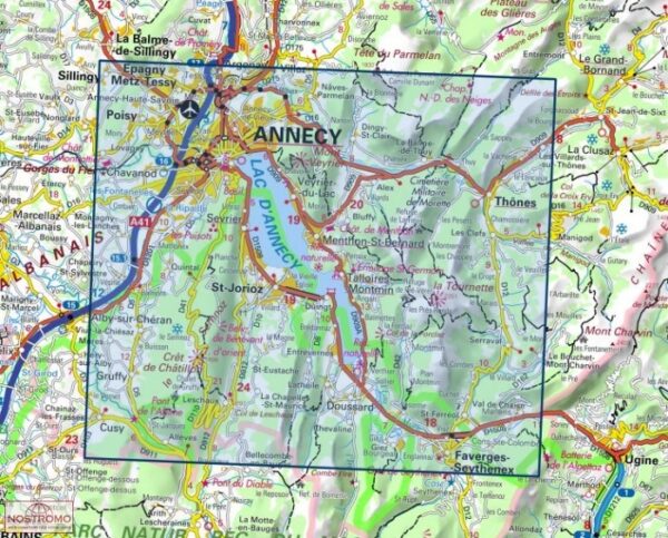 wandelkaart 3431OT Lac d'Annecy, Meer van 1:25.000 9782758552314  IGN IGN 25 Franse Alpen/ Nrd.helft  Wandelkaarten Mont Blanc, Chamonix, Haute-Savoie