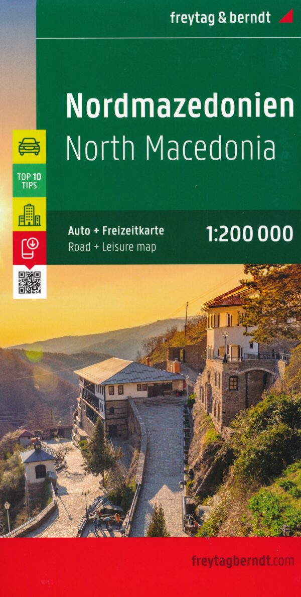 Noord-Macedonië | autokaart, wegenkaart 1:200.000 9783707912807  Freytag & Berndt   Landkaarten en wegenkaarten Noord-Macedonië