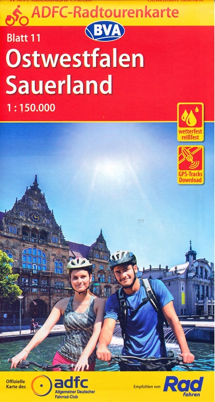 ADFC-11 Ostwestfalen/Sauerland | fietskaart 1:150.000 9783969900901  ADFC / BVA Radtourenkarten 1:150.000  Fietskaarten Sauerland, Teutoburger Woud & Ostwestfalen