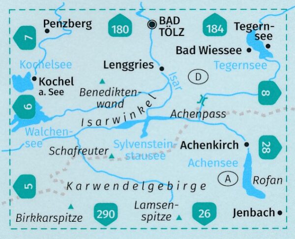 Kompass wandelkaart KP-182 Isarwinkel 9783991212157  Kompass Wandelkaarten Kompass Oberbayern  Wandelkaarten Beierse Alpen