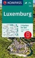 wandelkaart  KP-2202 Luxemburg (set van 2 kaarten) | Kompass 9783991214243  Kompass Wandelkaarten   Wandelkaarten Luxemburg