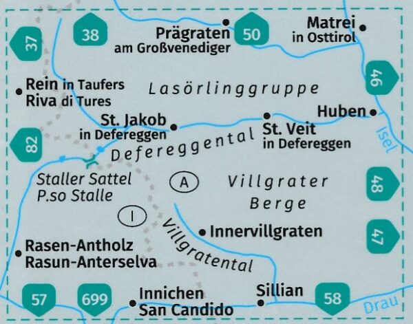 wandelkaart KP-45 Defereggental-Lasörlinggruppe | Kompass 9783991215592  Kompass Wandelkaarten Kompass Oostenrijk  Wandelkaarten Osttirol