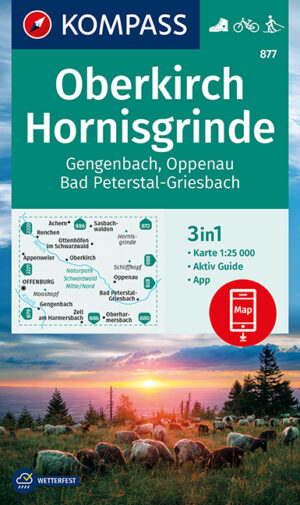 Kompass wandelkaart KP-877 Oberkirch, Hornisgrinde 1:25.000 9783991215653  Kompass Wandelkaarten Kompass Zwarte Woud  Wandelkaarten Zwarte Woud