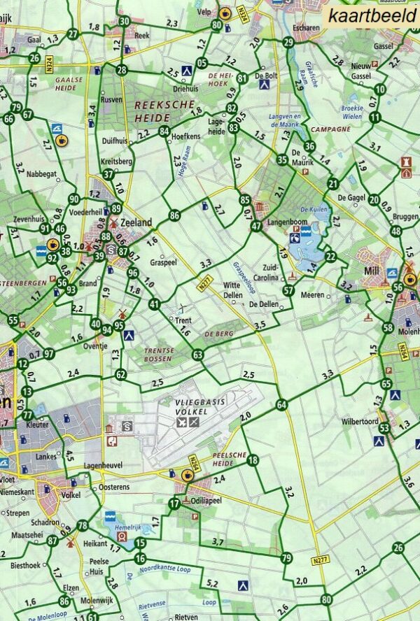 AFK-10 Rivierengebied oost ANWB fietskaart 1:100.000 9789018046835  ANWB Fietsknooppunten 1:100.000  Fietskaarten Gelderse IJssel en Achterhoek, Nijmegen en het Rivierengebied