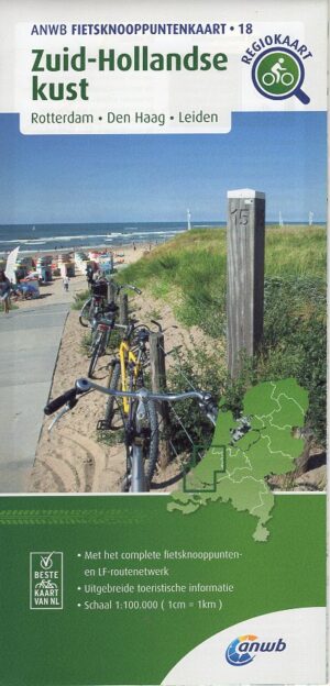 AFK-18 Zuid-Hollandse kust ANWB fietskaart 1:100.000 9789018046910  ANWB Fietsknooppunten 1:100.000  Fietskaarten Den Haag, Rotterdam en Zuid-Holland