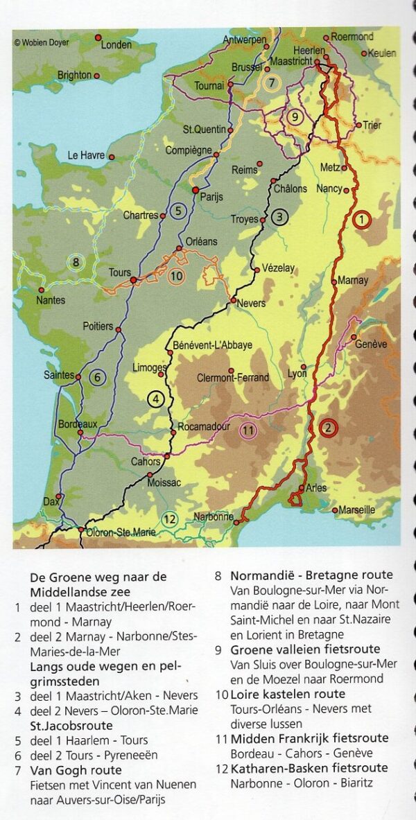 De Groene Weg naar de Middellandse Zee, deel 2 | fietsgids 9789064559358  Pirola Europafietsers  Fietsgidsen, Meerdaagse fietsvakanties Frankrijk