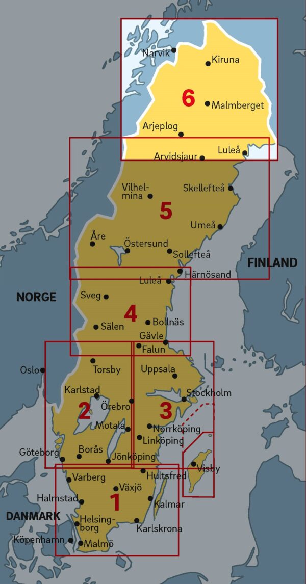 SE-6  Norra Norrland 1:400.000 9789189427105  Kartförlaget - Lantmäteriet Bil- och Turistkarta  Landkaarten en wegenkaarten Zweeds-Lapland (Norrbottens Län)