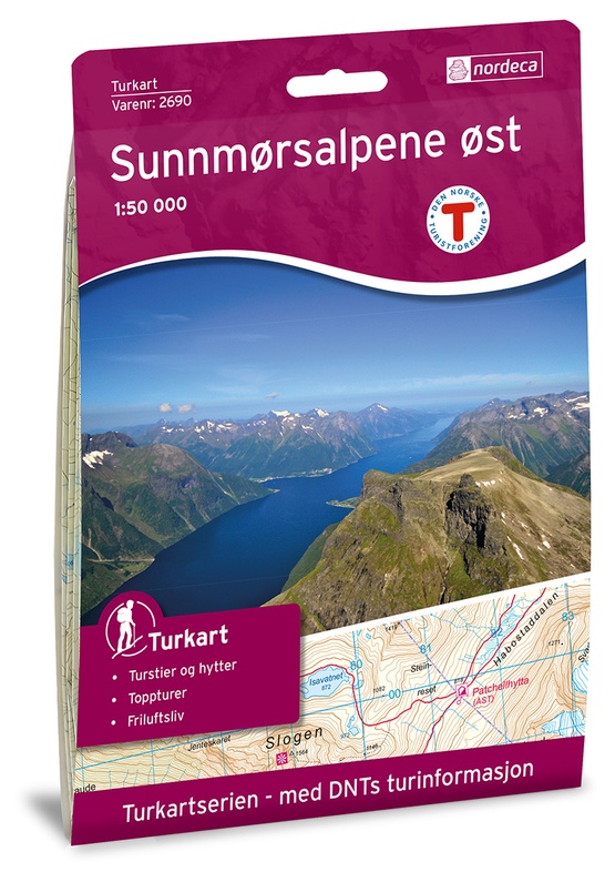 DNT-2690  Sunnmorsalpane Aust | topografische wandelkaart 1:50.000 7046660026908  Nordeca Turkart Norge 1:50.000  Wandelkaarten Midden-Noorwegen