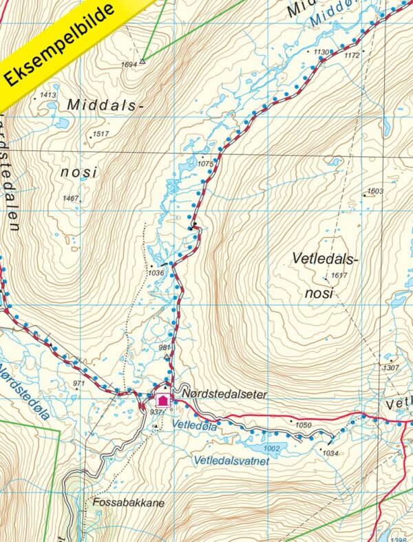 NO-3046 Hovden Sør | topografische wandelkaart 1:50.000 7046660030462  Nordeca Topo 3000  Wandelkaarten Zuid-Noorwegen