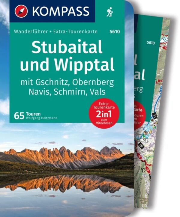 wandelgids Stubaital Kompass Wanderführer 9783991215462  Kompass   Wandelgidsen Tirol