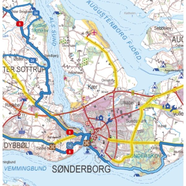 SM-3  Fyn (Funen) fietskaart 1:100.000 9788779671720  Scanmaps fietskaarten Denemarken  Fietskaarten Fyn en de eilanden