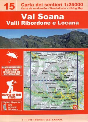 ESC-15  Val Soana | wandelkaart 1:25.000 9788898520749  Escursionista Carta dei Sentieri 1:25.000  Wandelkaarten Turijn, Piemonte