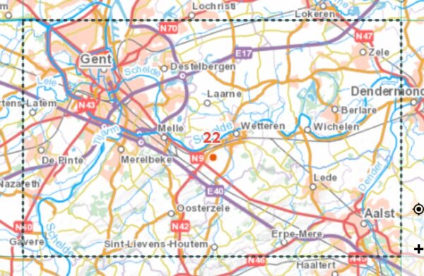 NGI-22  Gent (topografische kaart 1:50.000) 9789462351950  Nationaal Geografisch Instituut NGI Vlaanderen  Wandelkaarten Gent, Brugge & westelijk Vlaanderen